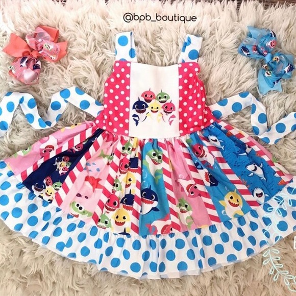 baby shark twirl dress
